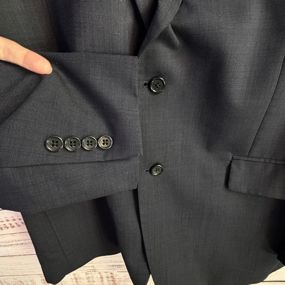 Blazer Jos. A. Bank 44R Charcoal Gray 100% Wool Two Button Single Vent Jacket